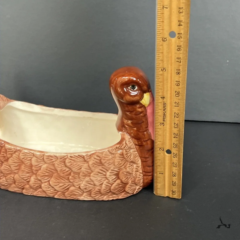 VTG Harvest Time Turkey Butter Dish & Cranberry Dish Thanksgiving Set w Boxes